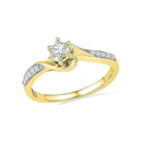 10kt Yellow Gold Women's Round Diamond Solitaire Bridal Wedding Engagement Ring 1/6 Cttw - FREE Shipping (US/CAN)-Gold & Diamond Engagement & Anniversary Rings-5-JadeMoghul Inc.
