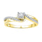10kt Yellow Gold Womens Round Diamond Solitaire Bridal Wedding Engagement Ring 1/8 Cttw-Gold & Diamond Engagement & Anniversary Rings-7.5-JadeMoghul Inc.