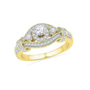 10kt Yellow Gold Women's Round Diamond Solitaire Bridal Wedding Engagement Ring 5/8 Cttw - FREE Shipping (US/CAN)-Gold & Diamond Engagement & Anniversary Rings-5-JadeMoghul Inc.