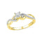 10kt Yellow Gold Women's Round Diamond Solitaire Crossover Promise Bridal Ring 1/4 Cttw - FREE Shipping (US/CAN)-Gold & Diamond Promise Rings-5-JadeMoghul Inc.