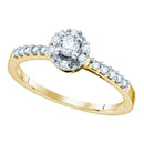 10kt Yellow Gold Women's Round Diamond Solitaire Halo Bridal Wedding Engagement Ring 1/4 Cttw - FREE Shipping (USA/CAN)-Gold & Diamond Engagement & Anniversary Rings-6-JadeMoghul Inc.