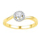 10kt Yellow Gold Womens Round Diamond Solitaire Halo Bridal Wedding Engagement Ring 1/4 Cttw-Gold & Diamond Engagement & Anniversary Rings-5.5-JadeMoghul Inc.