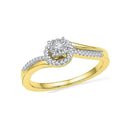 10kt Yellow Gold Women's Round Diamond Solitaire Halo Bridal Wedding Engagement Ring 1/6 Cttw - FREE Shipping (US/CAN)-Gold & Diamond Engagement & Anniversary Rings-5-JadeMoghul Inc.
