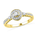 10kt Yellow Gold Women's Round Diamond Solitaire Halo Bridal Wedding Engagement Ring 3/8 Cttw - FREE Shipping (US/CAN)-Gold & Diamond Engagement & Anniversary Rings-5-JadeMoghul Inc.