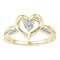 10kt Yellow Gold Women's Round Diamond Solitaire Heart Ring 1/20 Cttw - FREE Shipping (US/CAN)-Gold & Diamond Heart Rings-5-JadeMoghul Inc.