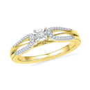 10kt Yellow Gold Women's Round Diamond Solitaire Open-shank Bridal Wedding Engagement Ring 1/6 Cttw - FREE Shipping (US/CAN)-Gold & Diamond Engagement & Anniversary Rings-5-JadeMoghul Inc.