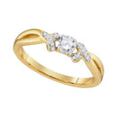 10kt Yellow Gold Women's Round Diamond Solitaire Twist Bridal Wedding Engagement Ring 1/3 Cttw - FREE Shipping (US/CAN)-Gold & Diamond Engagement & Anniversary Rings-5-JadeMoghul Inc.