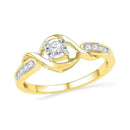 10kt Yellow Gold Women's Round Diamond Solitaire Twist Promise Bridal Ring 1/6 Cttw - FREE Shipping (US/CAN)-Gold & Diamond Promise Rings-5-JadeMoghul Inc.