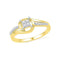 10kt Yellow Gold Womens Round Diamond Square Cluster Bridal Wedding Engagement Ring 1/6 Cttw-Gold & Diamond Engagement & Anniversary Rings-5-JadeMoghul Inc.