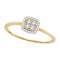 10kt Yellow Gold Women's Round Diamond Square Frame Cluster Ring 1-8 Cttw - FREE Shipping (US/CAN)-Gold & Diamond Cluster Rings-JadeMoghul Inc.