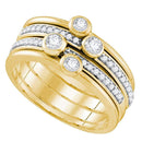 10kt Yellow Gold Women's Round Diamond Stackable Band Ring 1/2 Cttw - FREE Shipping (US/CAN)-Gold & Diamond Rings-5-JadeMoghul Inc.