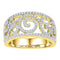 10kt Yellow Gold Womens Round Diamond Swirl Filigree Band Ring 5/8 Cttw - FREE Shipping (US/CAN)-Gold & Diamond Bands-9-JadeMoghul Inc.