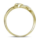 10kt Yellow Gold Women's Round Diamond Two-tone Dolphin Fish Animal Ring .03 Cttw - FREE Shipping (US/CAN)-Gold & Diamond Rings-5-JadeMoghul Inc.