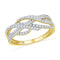 10kt Yellow Gold Women's Round Diamond Woven Crossover Band Ring 1/2 Cttw - FREE Shipping (US/CAN)-Gold & Diamond Bands-5-JadeMoghul Inc.