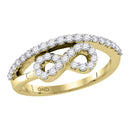 10kt Yellow Gold Womens Round Diamond Woven Infinity Band Ring 1/2 Cttw-Gold & Diamond Rings-10-JadeMoghul Inc.