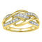 10kt Yellow Gold Women's Round Diamond Woven Knot Strand Band 1/4 Cttw - FREE Shipping (US/CAN)-Gold & Diamond Bands-5-JadeMoghul Inc.