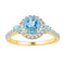 10kt Yellow Gold Women's Round Lab-Created Blue Topaz Solitaire Diamond Ring 1/5 Cttw - FREE Shipping (US/CAN)-Gold & Diamond Fashion Rings-5-JadeMoghul Inc.