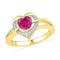 10kt Yellow Gold Women's Round Lab-Created Ruby Heart Love Ring 1.00 Cttw - FREE Shipping (US/CAN)-Gold & Diamond Fashion Rings-6-JadeMoghul Inc.