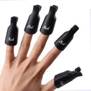 10Pcs/set new fashion Remover Gel Polish Nail Art Soakers UV Nail Degreaser Polish Wrap Tool Nails Remover Soak Off Cap Clip-Black-JadeMoghul Inc.