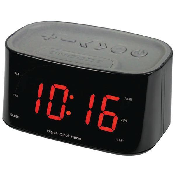 1.2" Bluetooth(R) Dual Alarm Clock Radio (Black)-Clocks & Radios-JadeMoghul Inc.