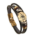 12 Constellations Zodiac Sign Leather Bracelet-10-JadeMoghul Inc.