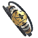 12 Constellations Zodiac Sign Leather Bracelet-1-JadeMoghul Inc.