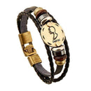 12 Constellations Zodiac Sign Leather Bracelet-5-JadeMoghul Inc.