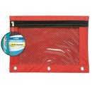 (12 EA) 3 RING PENCIL POUCH W MESH-Supplies-JadeMoghul Inc.