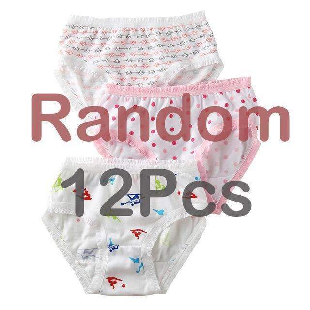 12 Pcs/Lot 100% Organic Cotton Girls Briefs Baby Underwear High Quality Kids Briefs Shorts Panties For Children's Clothes 2-8 y-12pcs-6-JadeMoghul Inc.
