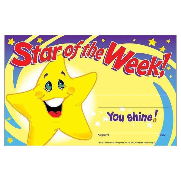 (12 PK) AWARDS STAR OF THE WEEK-Learning Materials-JadeMoghul Inc.