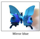 12pcs/set New Arrive Mirror Sliver 3D Butterfly Wall Stickers Party Wedding Decor DIY Home Decorations-Blue-JadeMoghul Inc.