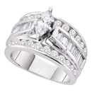 14k White Gold Marquise Diamond Women's EGL Certified Bridal Wedding Engagement Ring 3.00 Cttw - FREE Shipping (US/CAN)-Gold & Diamond Engagement & Anniversary Rings-5-JadeMoghul Inc.