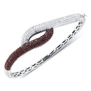 14k White Gold Women's Cognac-brown Color Enhanced Diamond Luxury Bangle Bracelet 2-1-2 Cttw - FREE Shipping (US/CAN)-Gold & Diamond Bracelets-JadeMoghul Inc.