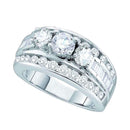 14k White Gold Women's Round Diamond 3-stone Bridal Wedding Engagement Ring 1.00 Cttw - FREE Shipping (US/CAN)-Gold & Diamond Engagement & Anniversary Rings-5-JadeMoghul Inc.