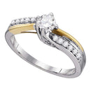 14k White Gold Women's Round Diamond Solitaire 2-Tone Bridal Wedding Engagement Ring 1/2 Cttw - FREE Shipping (USA/CAN)-Gold & Diamond Engagement & Anniversary Rings-5-JadeMoghul Inc.