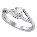 14k White Gold Women's Round Diamond Solitaire Slender Woven Bridal Engagement Ring 3/4 Cttw - FREE Shipping (US/CAN)-Gold & Diamond Engagement & Anniversary Rings-5-JadeMoghul Inc.