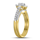14k Yellow Gold Women's Princess Diamond Bridal Wedding Engagement Ring Band Set 7/8 Cttw - FREE Shipping (US/CAN)-Gold & Diamond Wedding Ring Sets-5-JadeMoghul Inc.