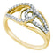 14k Yellow Gold Women's Round Diamond Lasso Loop Knot Fashion Band Ring 1/4 Cttw - FREE Shipping (US/CAN)-Gold & Diamond Fashion Rings-5-JadeMoghul Inc.