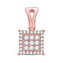 14kt Rose Gold Women's Diamond Cluster Pendant 1/4 Cttw-Gold & Diamond Pendants & Necklaces-JadeMoghul Inc.