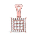 14kt Rose Gold Women's Diamond Cluster Pendant 1/4 Cttw-Gold & Diamond Pendants & Necklaces-JadeMoghul Inc.