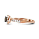 14kt Rose Gold Women's Round Cognac-brown Color Enhanced Diamond Solitaire Bridal Wedding Engagement Ring 3/4-Gold & Diamond Engagement & Anniversary Rings-5-JadeMoghul Inc.