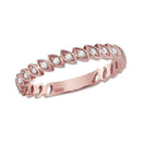 14kt Rose Gold Women's Round Diamond Ovals Stackable Band Ring 1-10 Cttw - FREE Shipping (US/CAN)-Gold & Diamond Rings-JadeMoghul Inc.