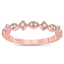 14kt Rose Gold Women's Round Diamond Squares Stackable Band Ring 1-10 Cttw - FREE Shipping (US/CAN)-Gold & Diamond Rings-JadeMoghul Inc.
