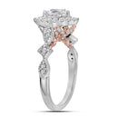 14kt Two-tone White Rose Gold Women's Marquise Diamond Solitaire Bellina Bridal Wedding Engagement Ring 3/4 Cttw - FREE Shipping (US/CAN)-Gold & Diamond Engagement & Anniversary Rings-5-JadeMoghul Inc.