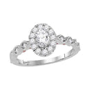14kt Two-tone White Rose Gold Women's Oval Diamond Solitaire Bellina Bridal Wedding Engagement Ring 3/4 Cttw - FREE Shipping (US/CAN)-Gold & Diamond Engagement & Anniversary Rings-5-JadeMoghul Inc.