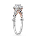 14kt Two-tone White Rose Gold Women's Round Diamond Solitaire Bellina Bridal Wedding Engagement Ring 3/4 Cttw - FREE Shipping (US/CAN)-Gold & Diamond Engagement & Anniversary Rings-5-JadeMoghul Inc.