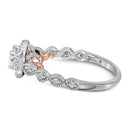 14kt Two-tone White Rose Gold Women's Round Diamond Solitaire Bellina Bridal Wedding Engagement Ring 3/4 Cttw - FREE Shipping (US/CAN)-Gold & Diamond Engagement & Anniversary Rings-5-JadeMoghul Inc.