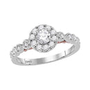 14kt Two-tone White Rose Gold Women's Round Diamond Solitaire Bellina Bridal Wedding Engagement Ring 3/4 Cttw - FREE Shipping (US/CAN)-Gold & Diamond Engagement & Anniversary Rings-5-JadeMoghul Inc.