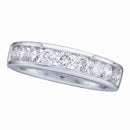 14kt White Gold Women's Channel-set Diamond Wedding Band 1/6 Cttw-Gold & Diamond Bands-JadeMoghul Inc.