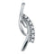 14kt White Gold Women's Diamond Cascading Fashion Pendant 1/20 Cttw-Gold & Diamond Pendants & Necklaces-JadeMoghul Inc.